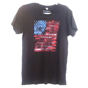 Stetson womens short sleeve American flag tee xl